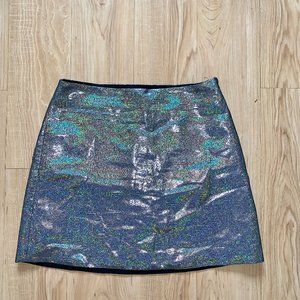 & Other Stories Metallic Glitter Mini Skirt Size 10